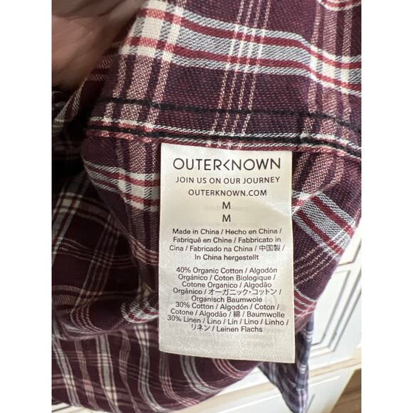 Outerknown mens size medium plaid button down shirt - Picture 3 of 3